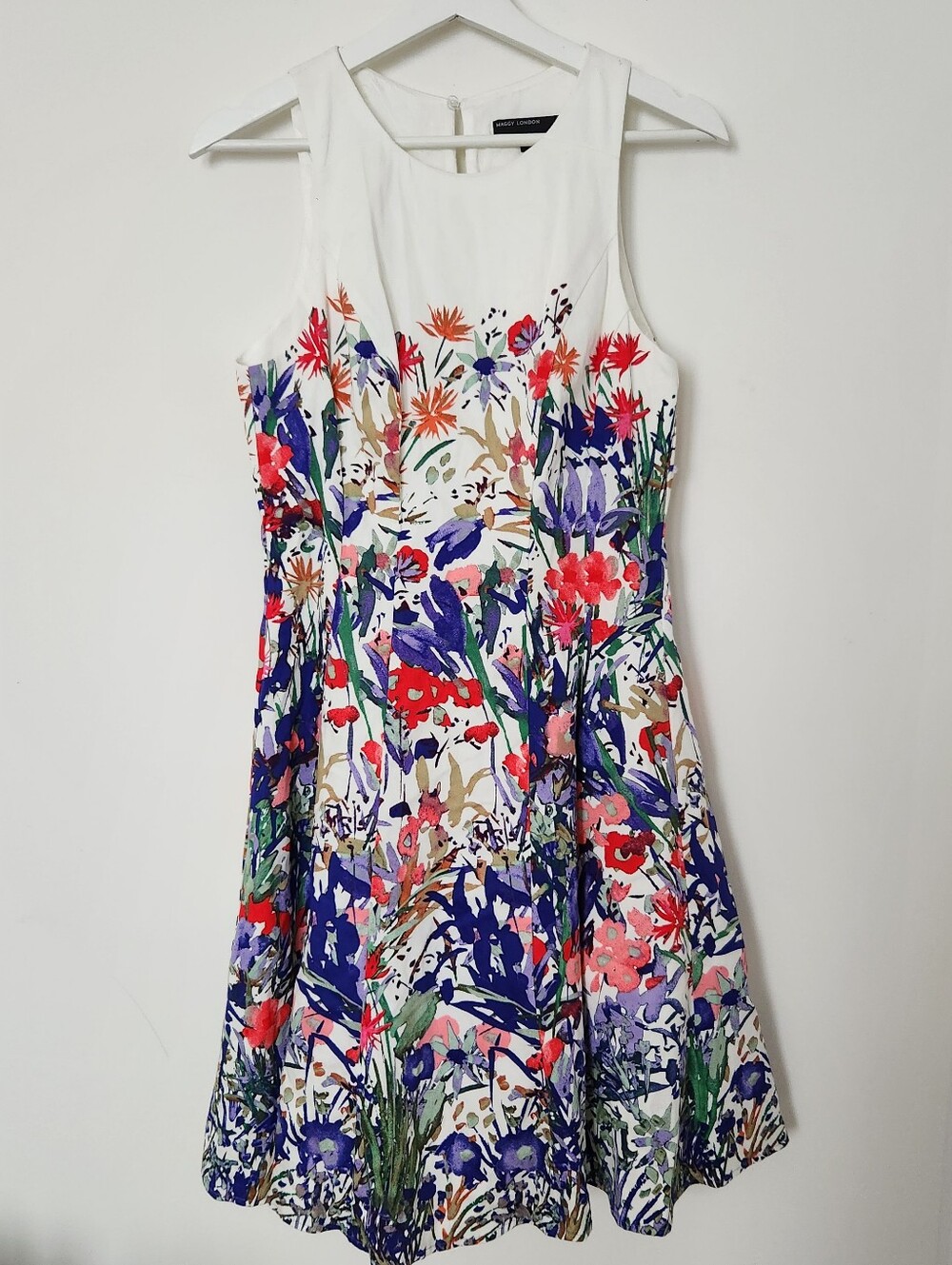 Maggy London Floral Fit & Flare Dress – Size US 8